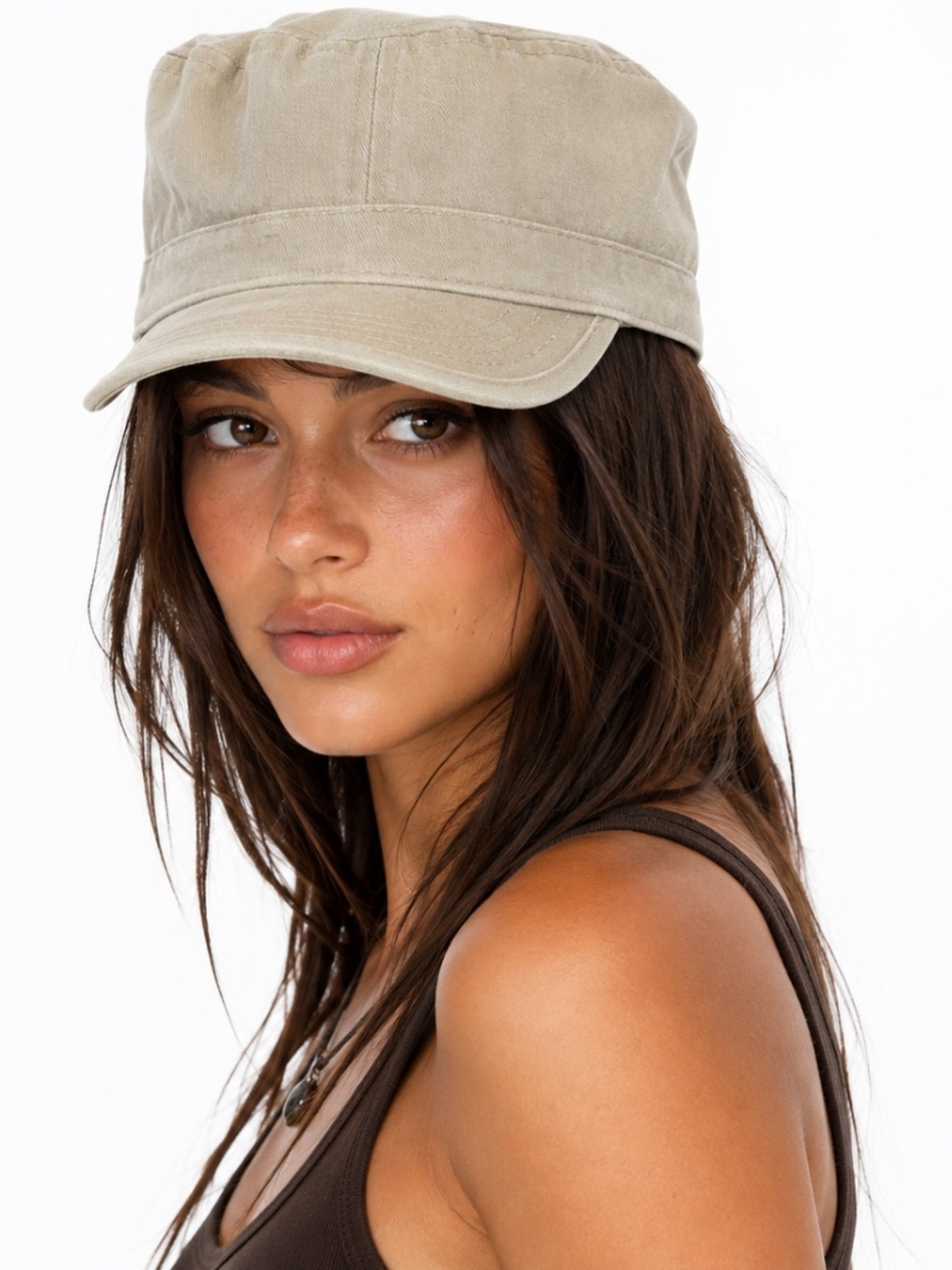 Khaki Y2K Women's Cadet Cap